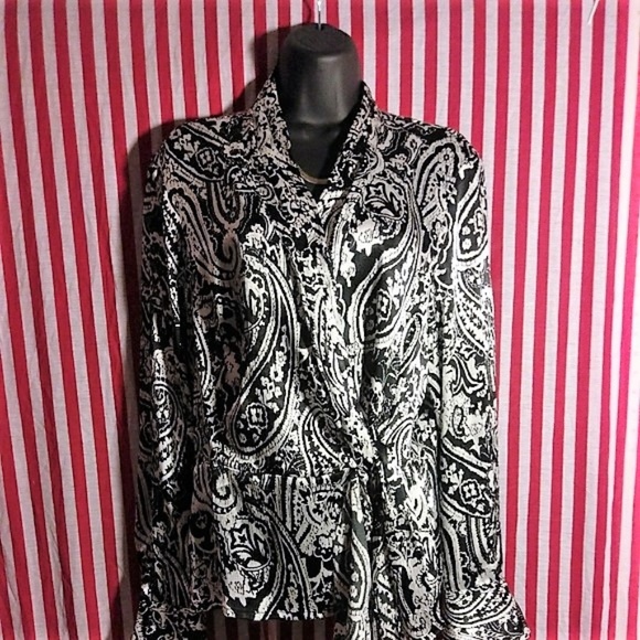Jones NY faux wrap silky blouse XL - Picture 1 of 5
